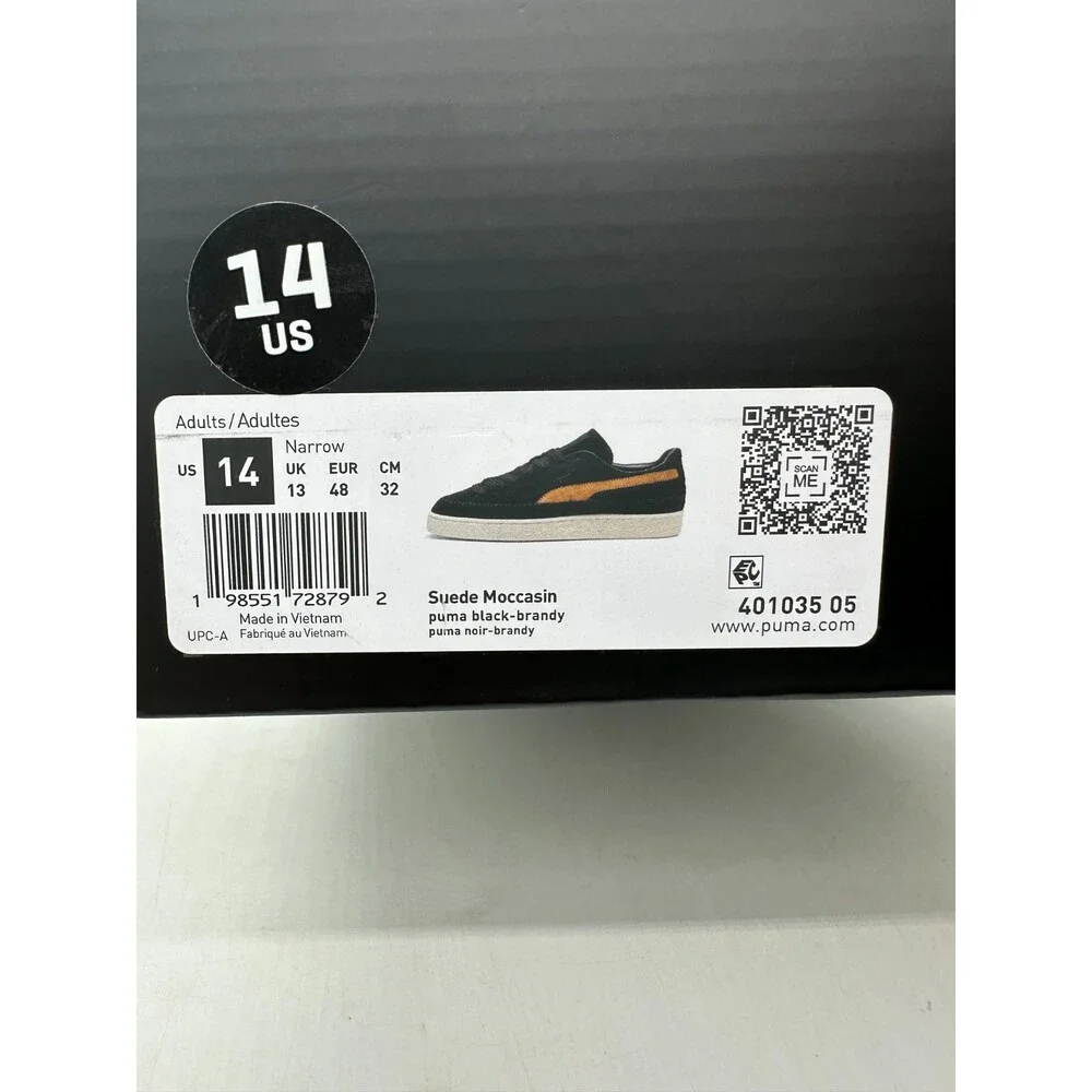 Puma Suede Moccasin Men's size 14 Black Suede Athletic Shoes 401035 05_6